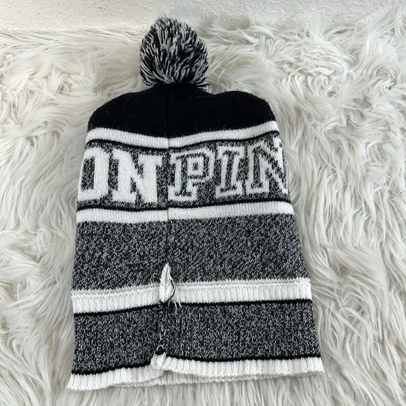 VICTORIA’S SECRET PINK 2 Knit Pom-Pom Beanie Hat Fashion Show PINK NATION - Picture 11 of 16